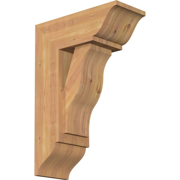 Ekena Millwork Funston Traditional Smooth Bracket w/ Offset Brace, Western Red Cedar, 7 1/2"W x 18"D x 26"H BKT0806X18X26FST01SWR - main